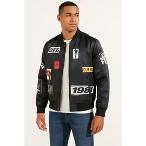 Guess Unisex Jacket Royal Bomber Graphic Patches ZipUp Streetwear Modern XL